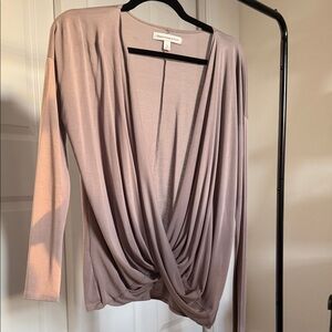 Abercrombie & Fitch Mauve Draped Front Long Sleeve Top
